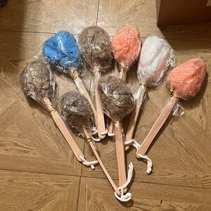 8 pieces  Loofah Back
Scrubber Bath Sponge with Wooden Handle